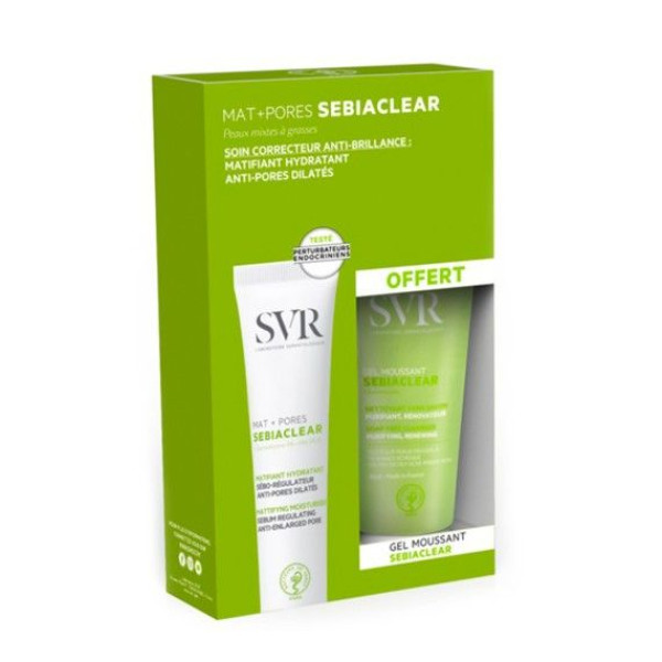 SVR Sebiaclear Mat+Pores 40Ml + OFERTA Gel de Limpeza Pele Oleosa 55Ml