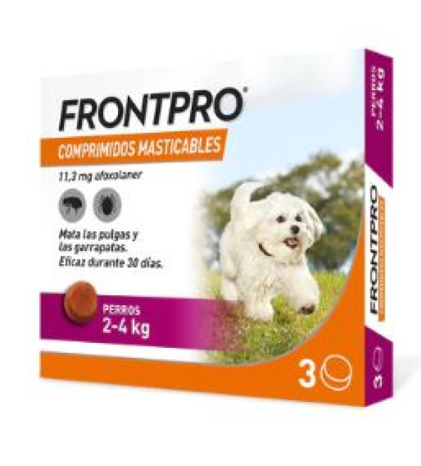 Frontpro 11Mg Cães 2-4Kg X3 Comprimidos Mastigáveis