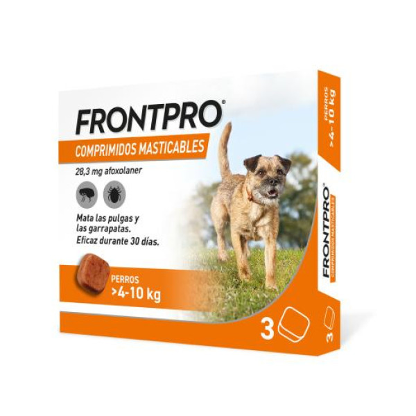 Frontpro 28Mg Cães > 4-10Kg X3 Comprimidos Mastigáveis