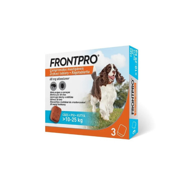 Frontpro Cães 10-25Kg x3 Comprimidos Mastigáveis