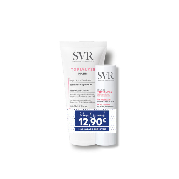 SVR Topialyse Duo Creme De Mãos 2x50Ml + Oferta De Stick Labial 4G