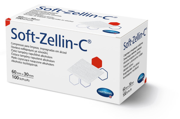 Soft Zellin Compressas Desinfetantes X 100 Unidades