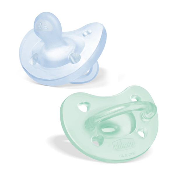 Chicco Chupeta Physio Soft Azul 2-6M X2