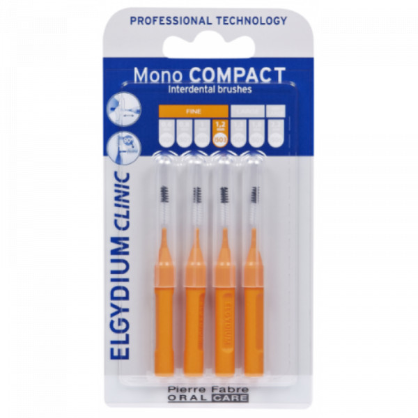 Elgydium Clinic Escovilhões Mono Compact Laranja 4 Unidades