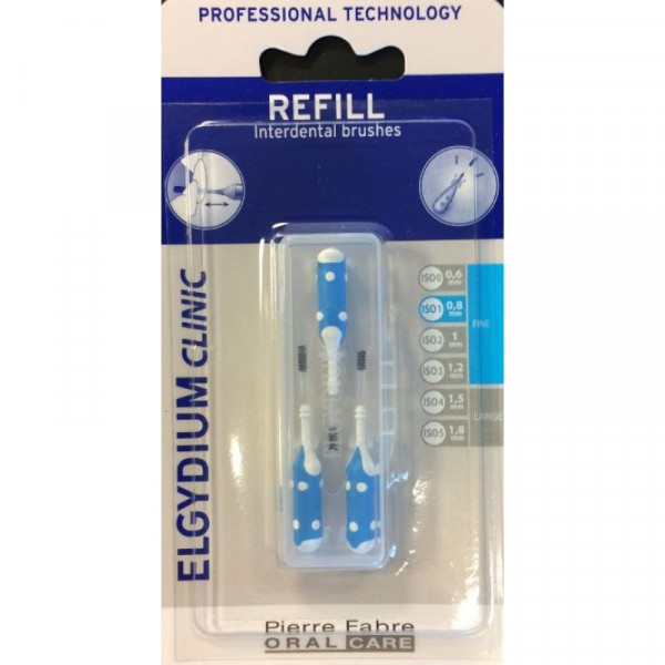 Elgydium Clinic Escovilhões Recargas Azul 0,8mm