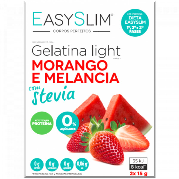 Easyslim Gelatina Light Morango E Melancia Com Stevia 2X15g
