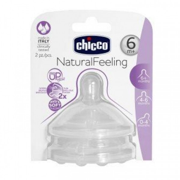 Chicco Tetina Stepup New3 6M+ Rapx2