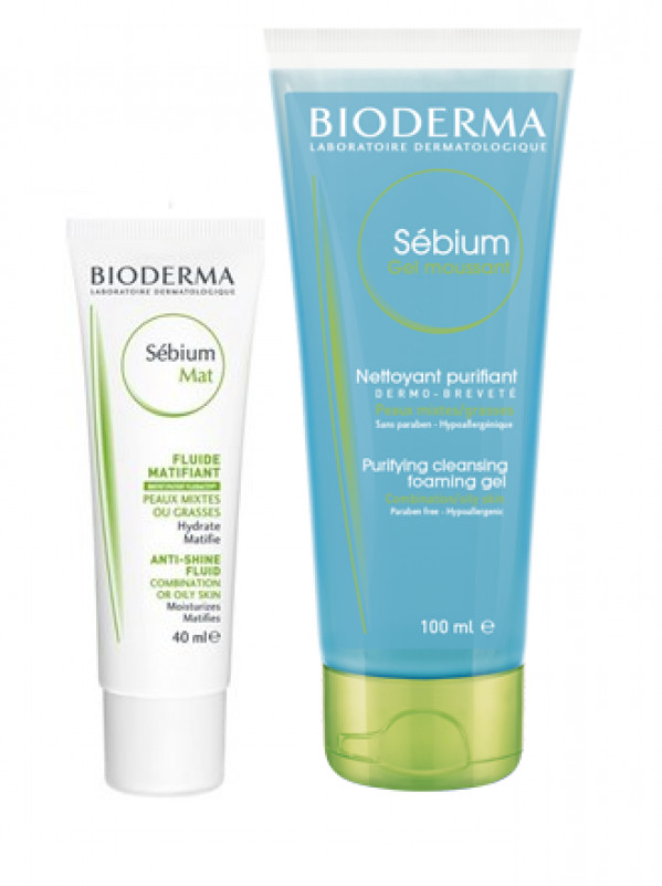 Bioderma Sébium Mat Creme Matificante Pele Oleosa 30 Ml + Gel Moussant 100 Ml