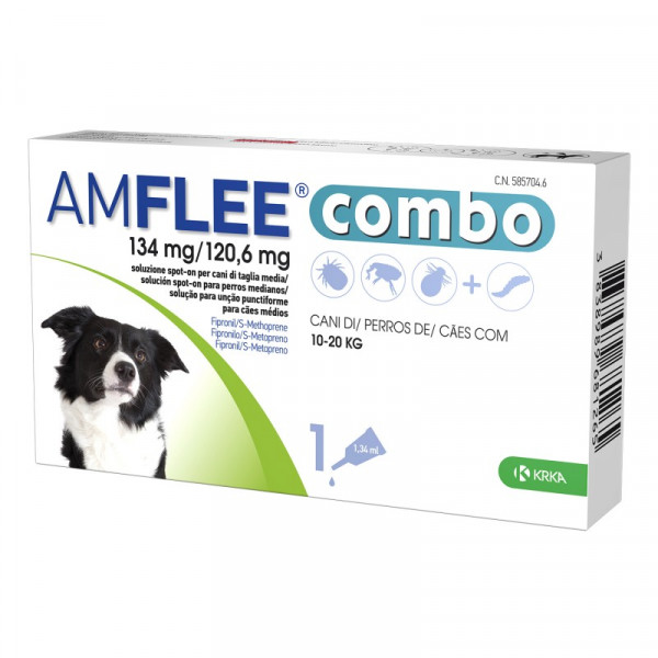 Amflee Combo 134/ 120,6 Pipeta Cão 10-20Kg