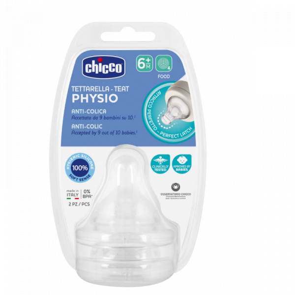 Chicco Tetina Papa Silicone 6M+ x2