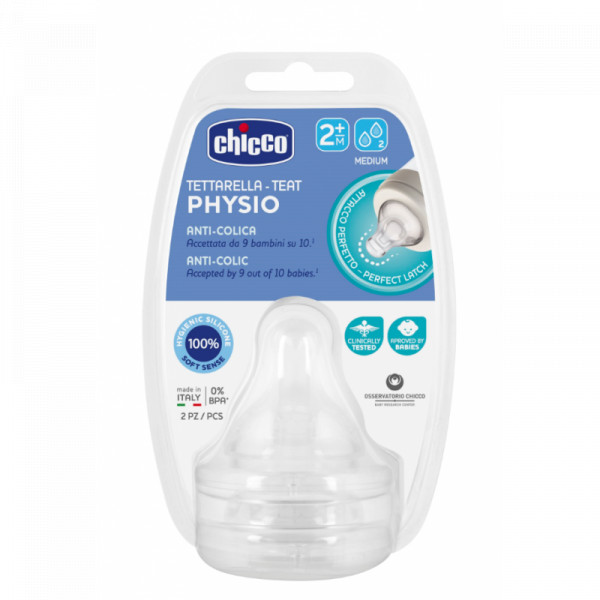 Chicco Tetina Silicone Fluxo Médio 2m+ x2