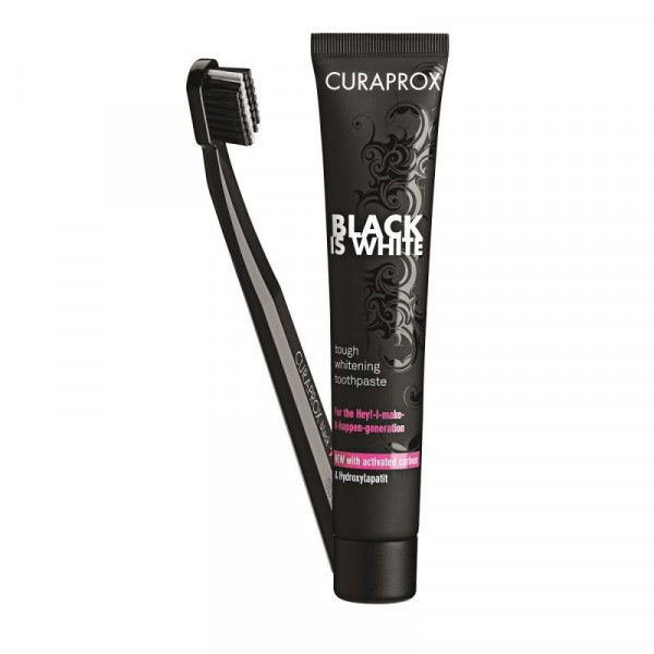 Curaprox Black Is White Kit Pasta De Dentes 90 Ml + Escova De Dentes