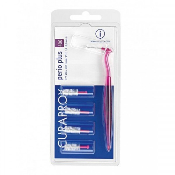 Curaprox Perio Plus Kit Escovilhão Interdental Cps 406 5 Unidade(S) Com Cabo Uhs 451