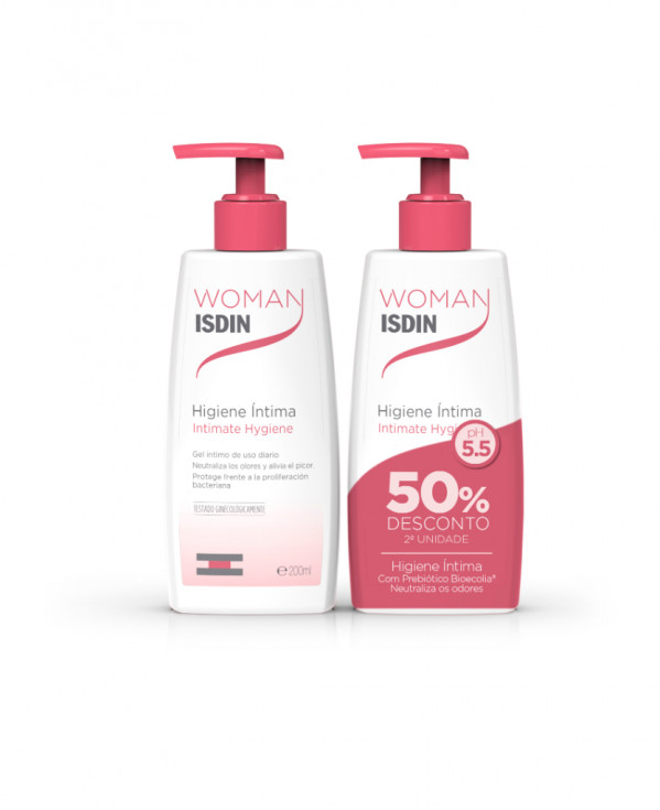 Woman Isdin Duo Gel Higiene Intima 2 X 200 Ml Com Desconto Na 2ª Embalagem
