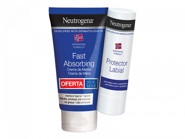 Neutrogena Creme De Mãos Absorção Rápida Textura Ligeira Oferta De Stick Labial Hidratante