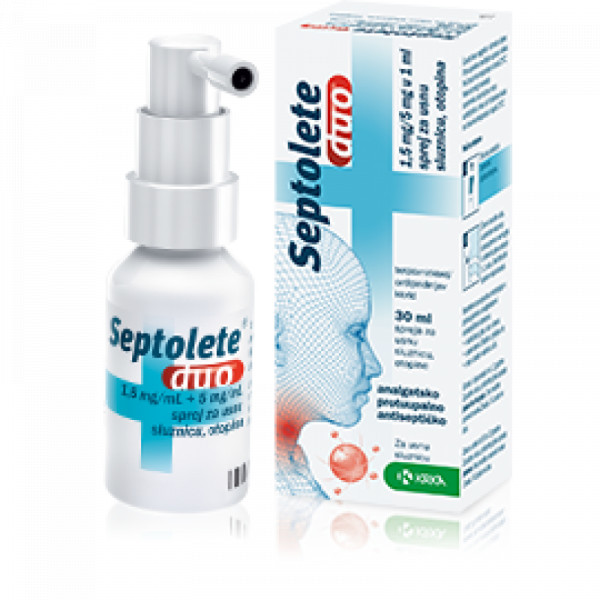 Septolete Duo Spray, 1,5/5Mg/Ml-30Ml X 1 Sol Pulv Bucal