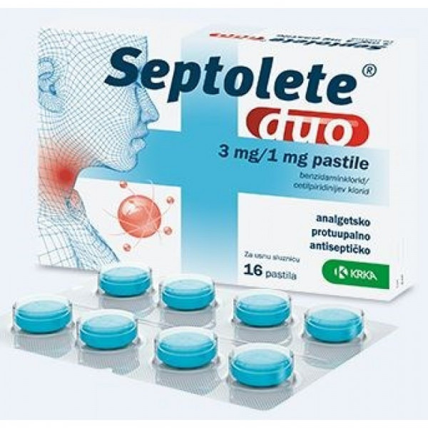 Septolete Duo Eucalipto , 3 Mg + 1 Mg Blister 16 Unidade(S) Past