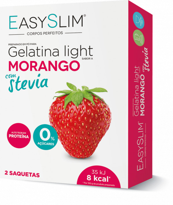 Easyslim Gelatina Morango COM Stevia 2X 15g