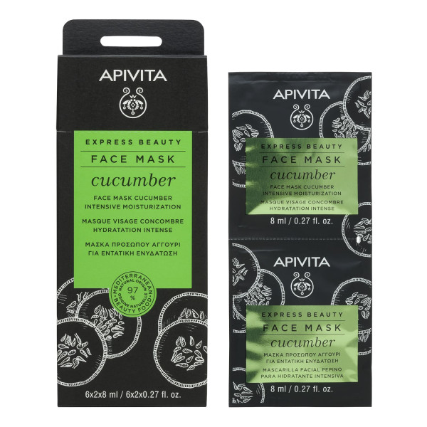 Apivita Express Beauty Máscara Hidratante Intensiva De Pepino 2x8Ml