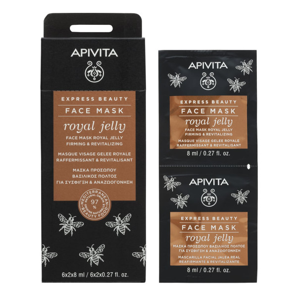 Apivita Express Beauty Máscara Refirmante & Revitalizante De Geleia Real 2x8Ml
