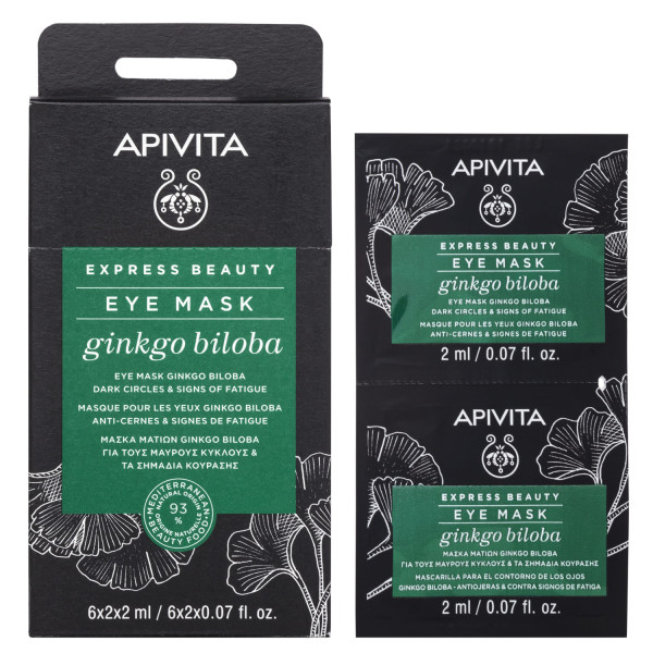 Apivita Express Beauty Máscara Antipapos e Antiolheiras De Ginkgo Biloba 2x8ml