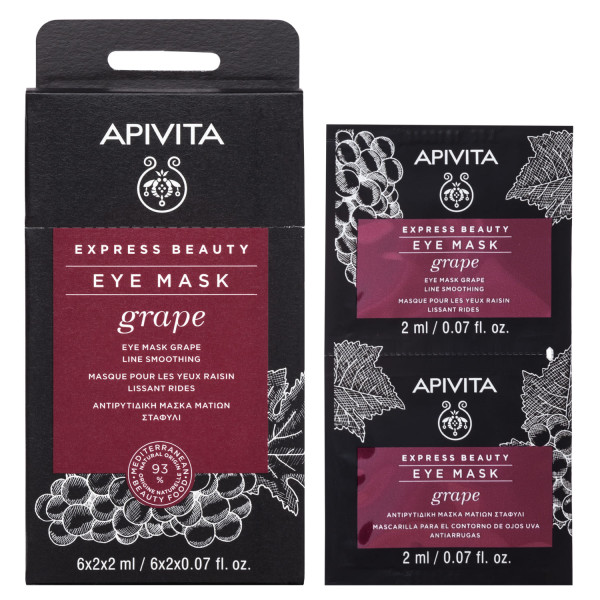 Apivita Express Beauty Máscara De Olhos Antirrugas De Uva 2x8ml
