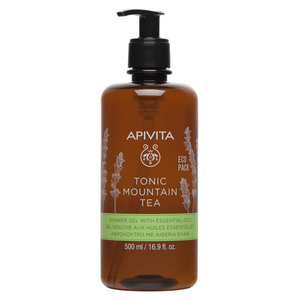 Apivita Tonic Mountain Tea Gel Banho Com Óleos Essenciais 500Ml