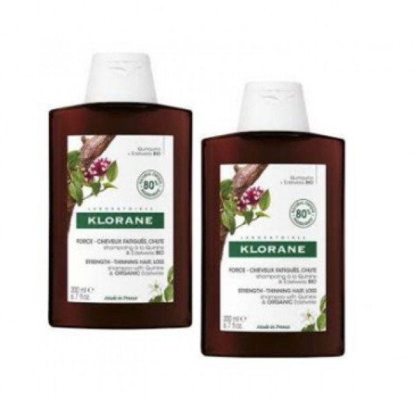 Klorane Quinina E Edelvaisse Bio Duo Champô Antiqueda Cabelo Desvitalizado 2 X 400 Ml Com Desconto De 50% Na 2ª Embalagem