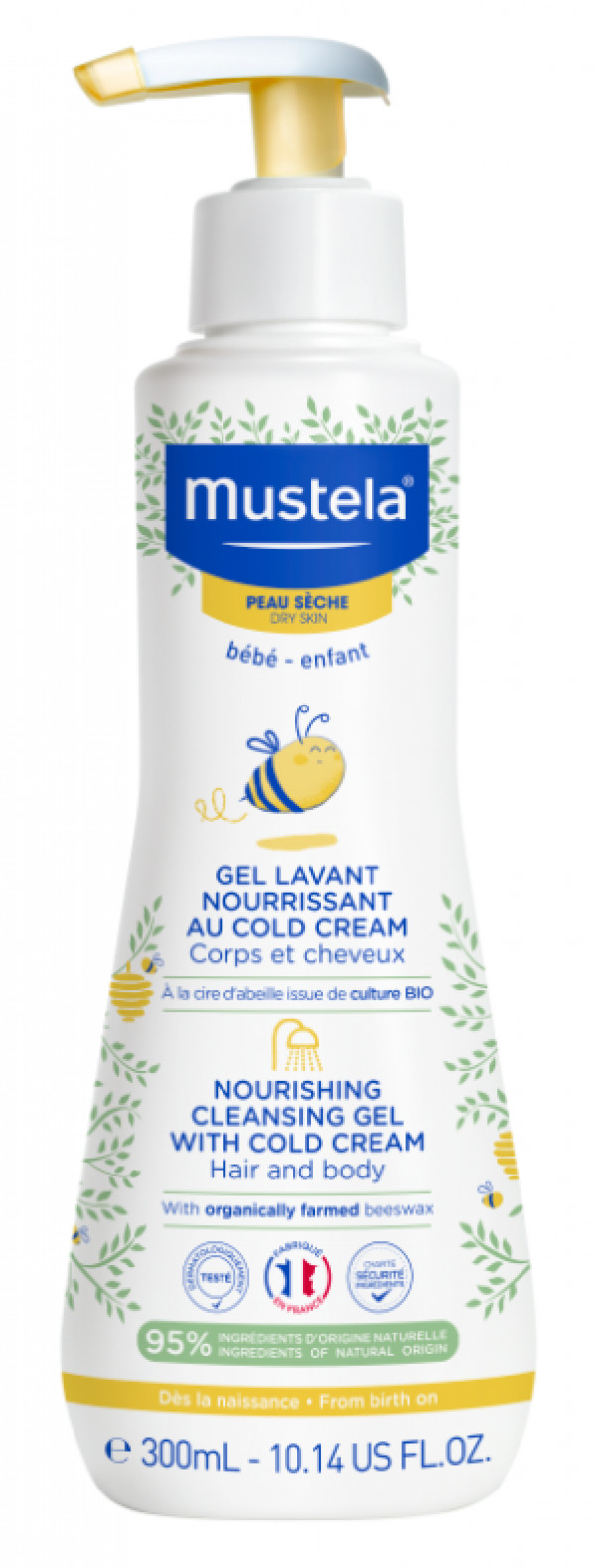Mustela Bebé Gel Lavante Cold Cream Pele Seca 300ml