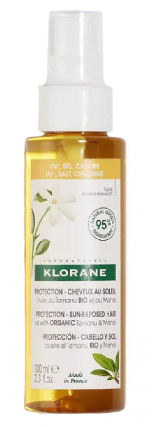 Klorane Solar Óleo Capilar Tamanu bio e Monoï  100Ml