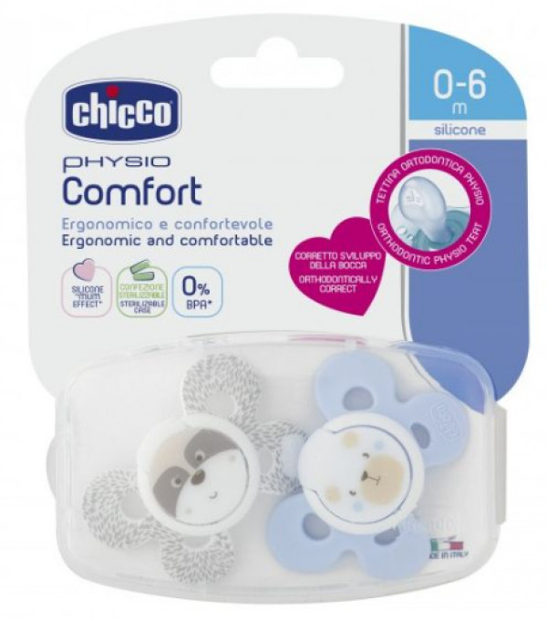 Chicco Chupeta Physio Confort Azul  Boy 0-6M X2