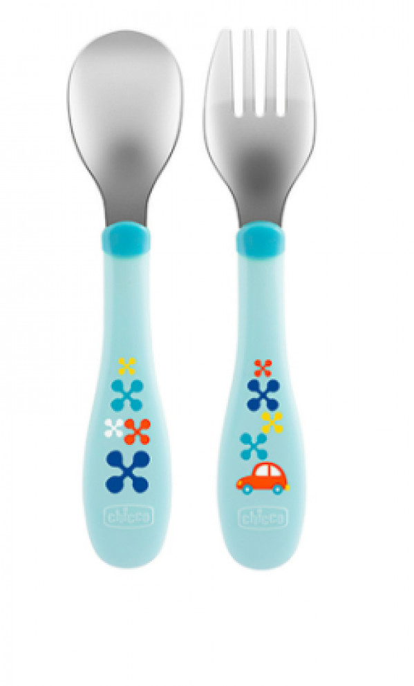 Chicco Talheres De Aço Inoxidável Boy 18M+