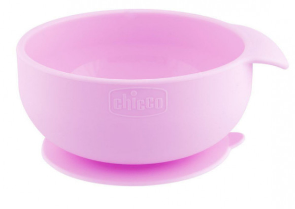 Chicco Easy Bowl Tigela Silicone Rosa 6M+