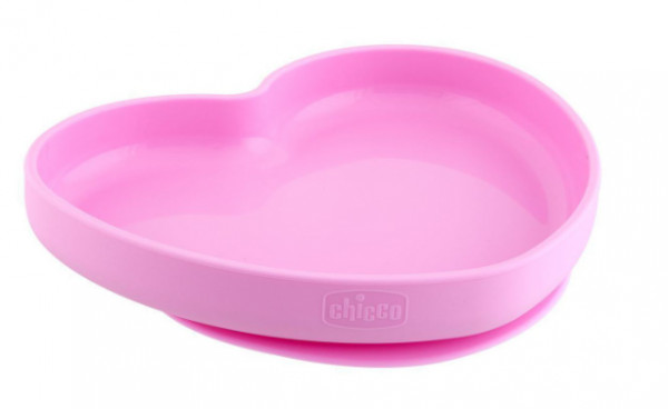 Chicco Prato Silicone Easy Plate Rosa 9M+
