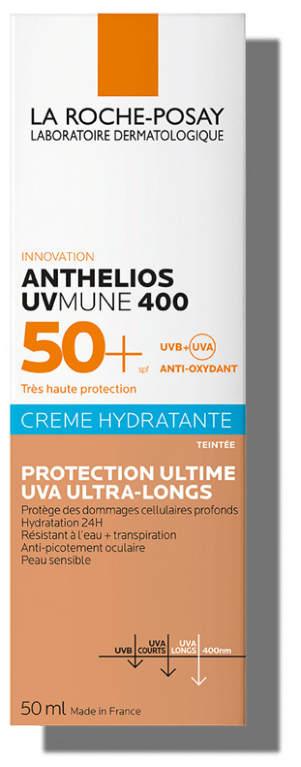 La Roche-Posay Protetor Solar Anthelios UVMUNE Creme Hidratante Com Cor SPF50+ 50ml