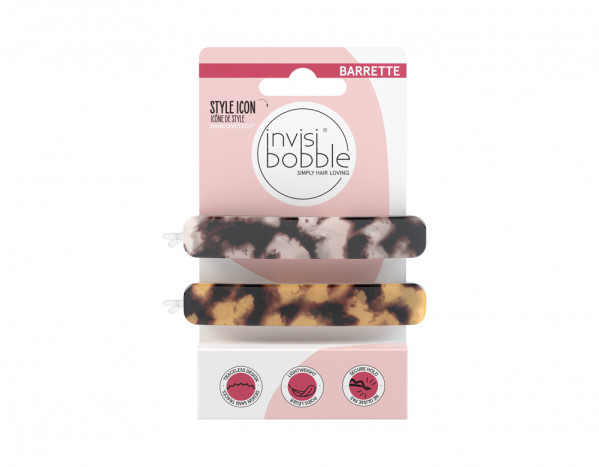 Invisibobble Gancho Cabelo Barrette Havana Mama X2 (castanho/branco)