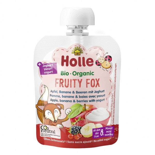Holle Saquetas Iogurte e Fruta Fruity Fox 8M+ 85G