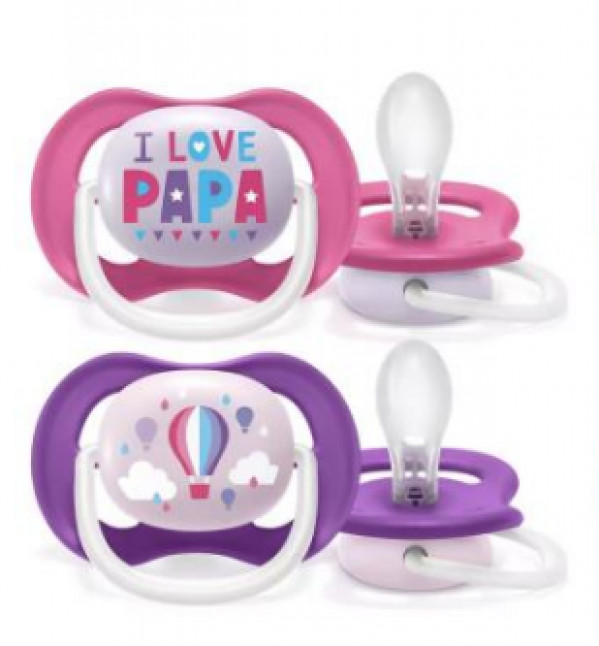 Philips Avent Ultra Air Happy Chupeta 6-18M Girl x2