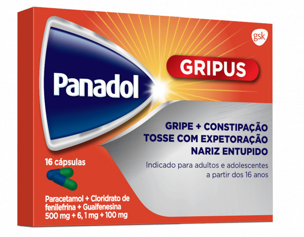 Panadol Gripus 500 mg + 100 mg + 6,1 mg x16 Cápsulas