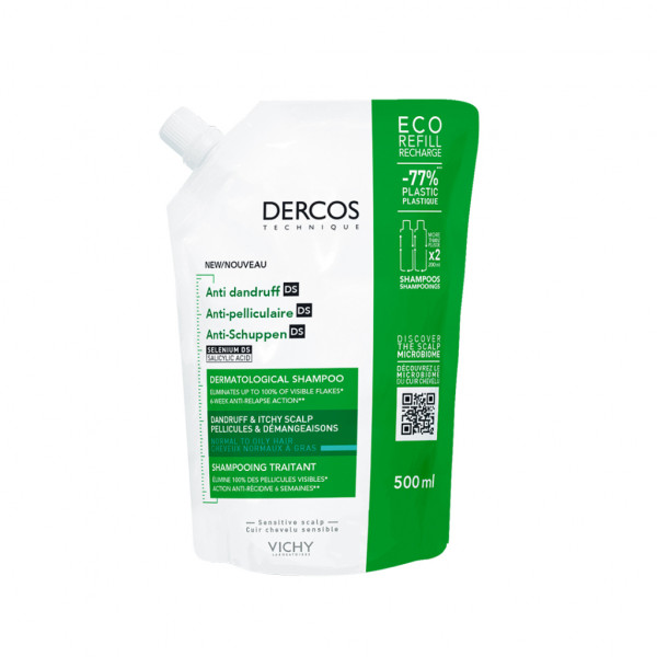 Dercos Champô Anticaspa Cabelo Normal a Oleoso Recarga 500Ml