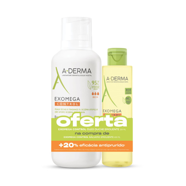 A-Derma Exomeg Control Bálsamo 400ml + Oferta Exomega Control Óleo Duche 200ml
